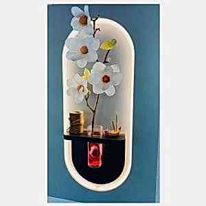 ES-3 Işıklı ,Raflı, Çiçekli Duvar Dekoru